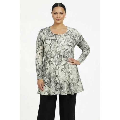 YOEK tuniek slangenprint Plus beige