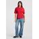 America Today T-shirt met plooien - rood