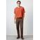 Mango Man linnen relaxed fit T-shirt - middenroze