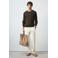 Mango Man linnen slim fit gebreide trui - bruin