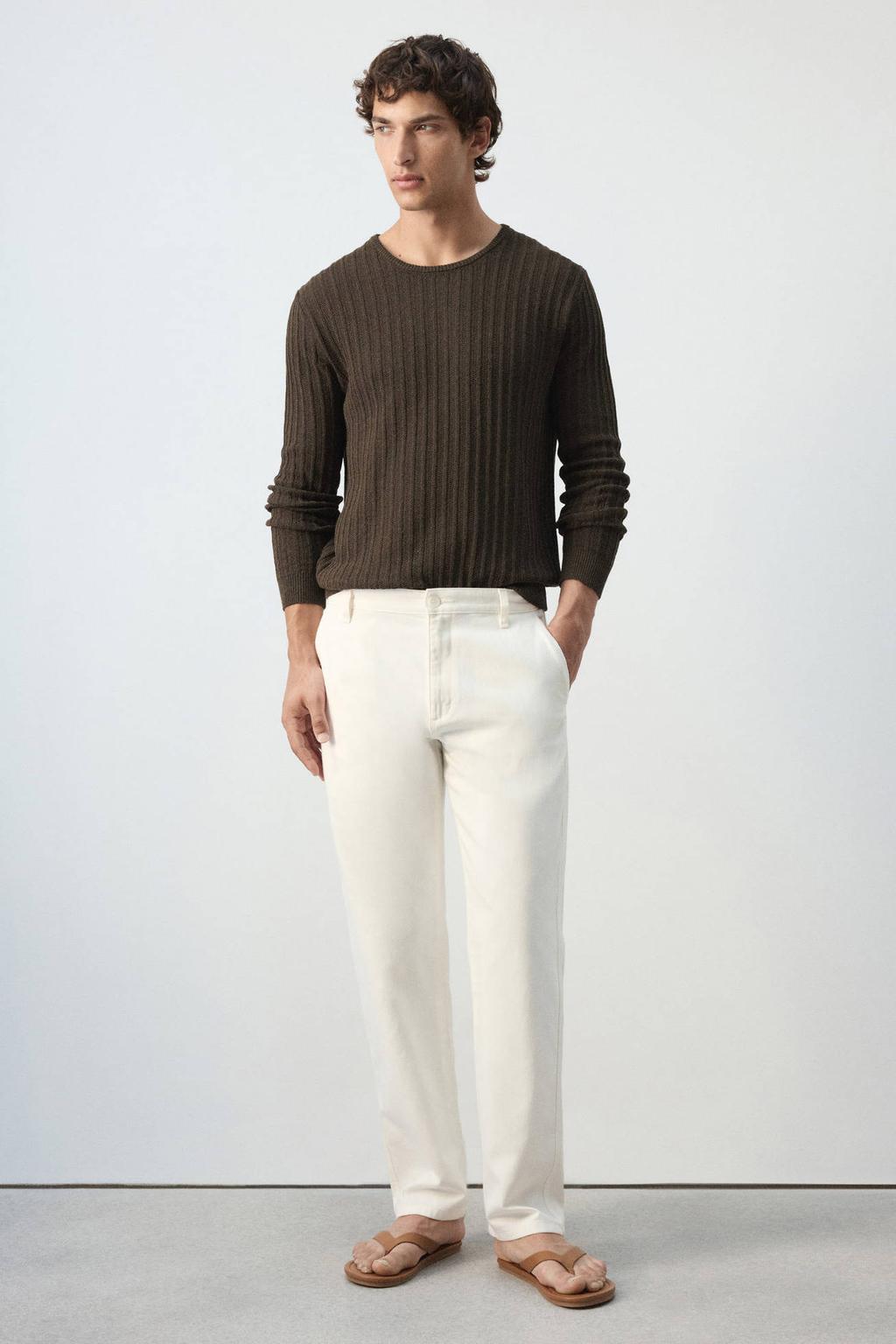 Mango Man relaxed fit tapered jeans - naturel wit