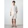 Mango Man relaxed fit overhemd met krijtstreep en linnen - wit
