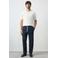 Mango Man relaxed fit casual broek met linnen - donkerblauw