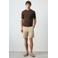 Mango Man regular fit bermudashort met linnen - lichtbeige