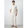 Mango Man relaxed fit casual broek met linnen - naturel wit