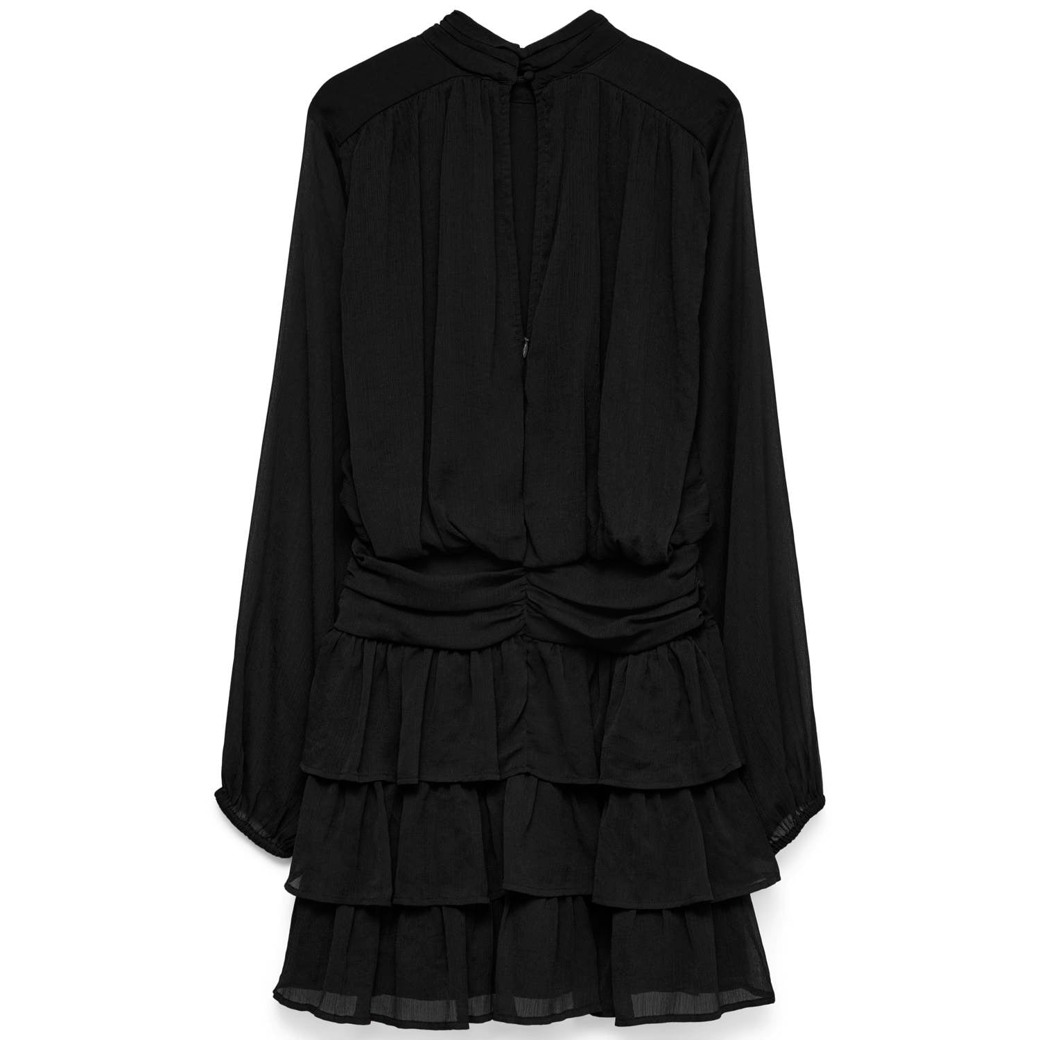 VERO MODA mini jurk met ruches zwart