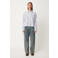 Modström gebloemde gestreepte blouse - lichtblauw