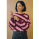 VERO MODA rechtvallende gestreepte trui - donkerrood/roze