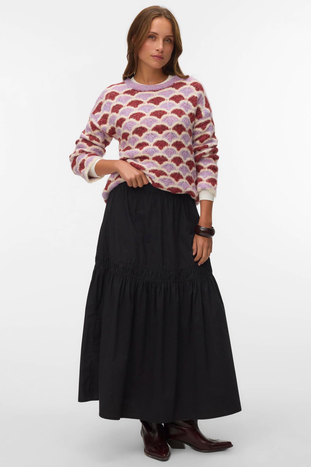 VERO MODA pullover met print en wol - meerkleurig