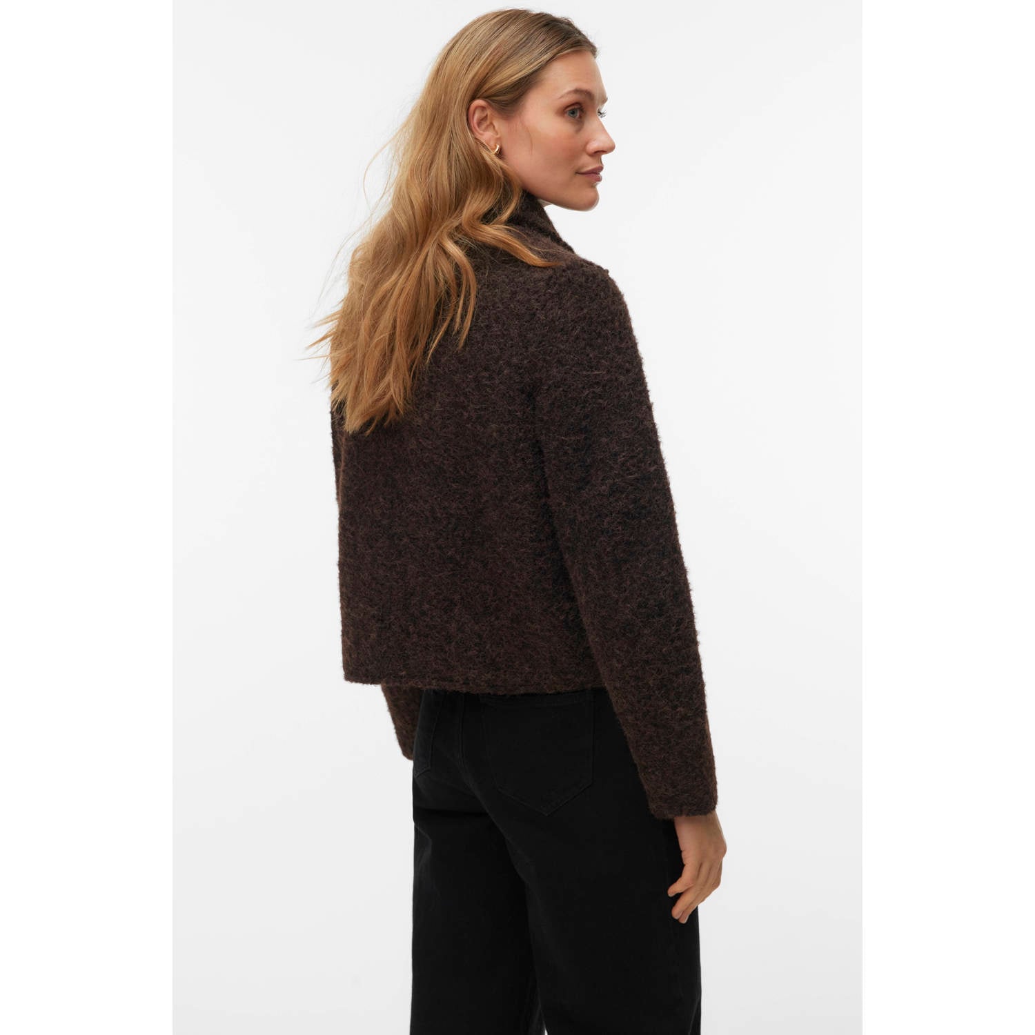 VERO MODA teddy jas donkerbruin