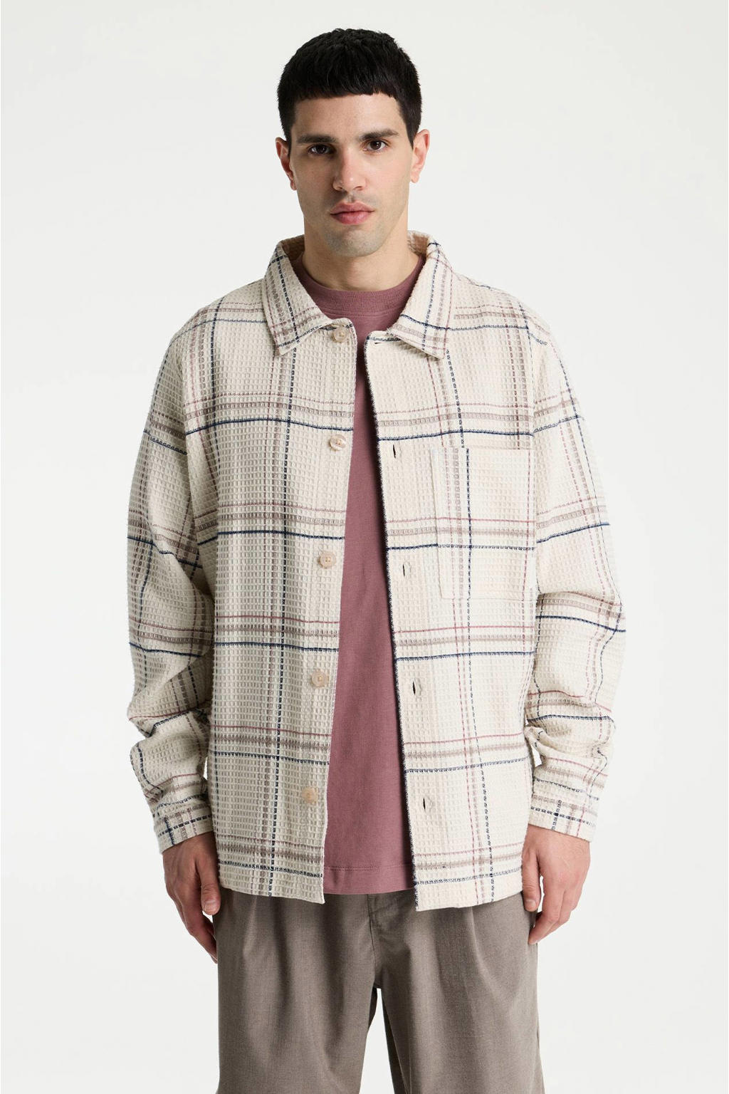 CHASIN' geruit overshirt - marshmallow