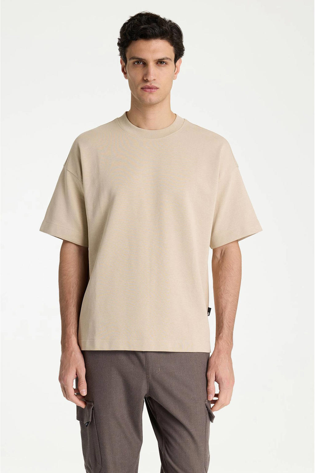CHASIN' oversized T-shirt met backprint - cement