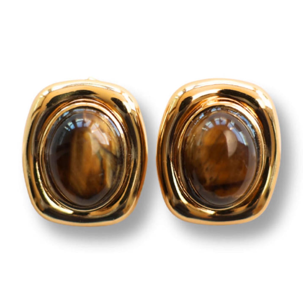 Bonnie Studios oorbellen Fall goudkleurig/bruin