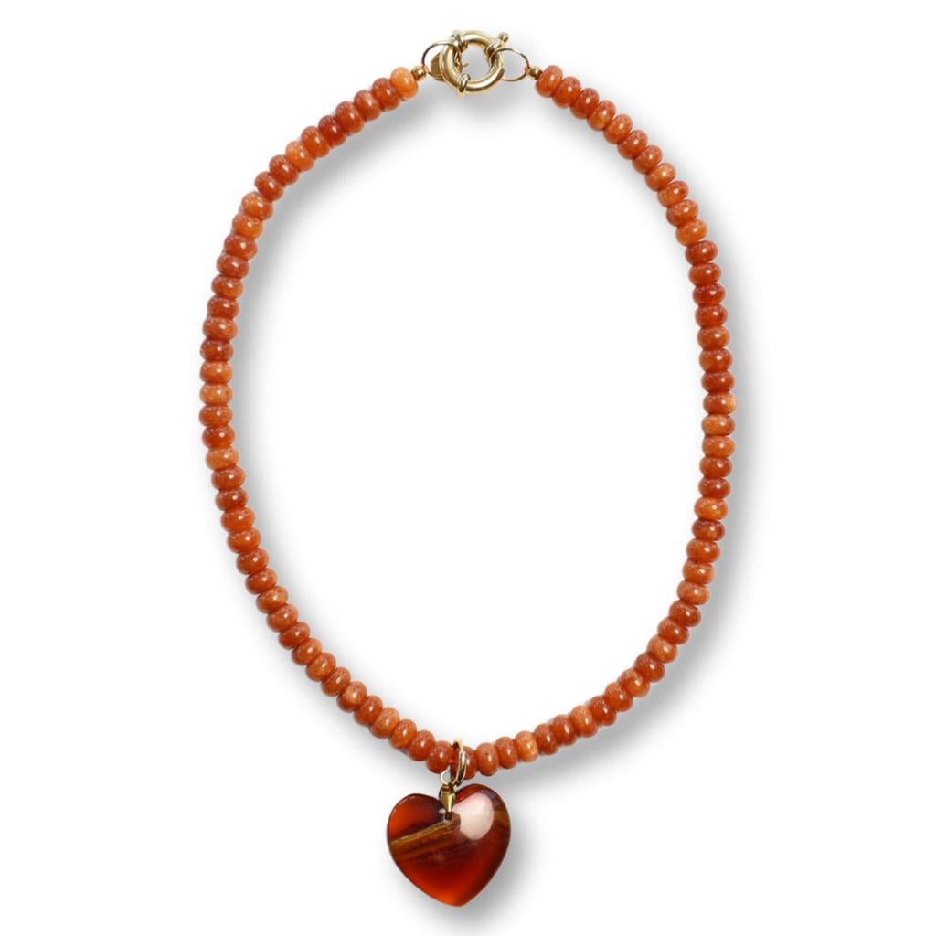 Bonnie Studios ketting Camel Heart oranje