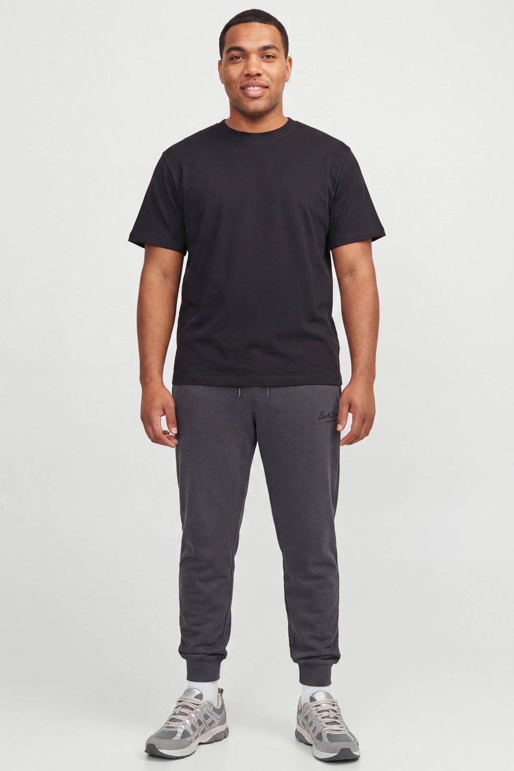 JACK & JONES PLUS SIZE regular fit joggingbroek - asfalt