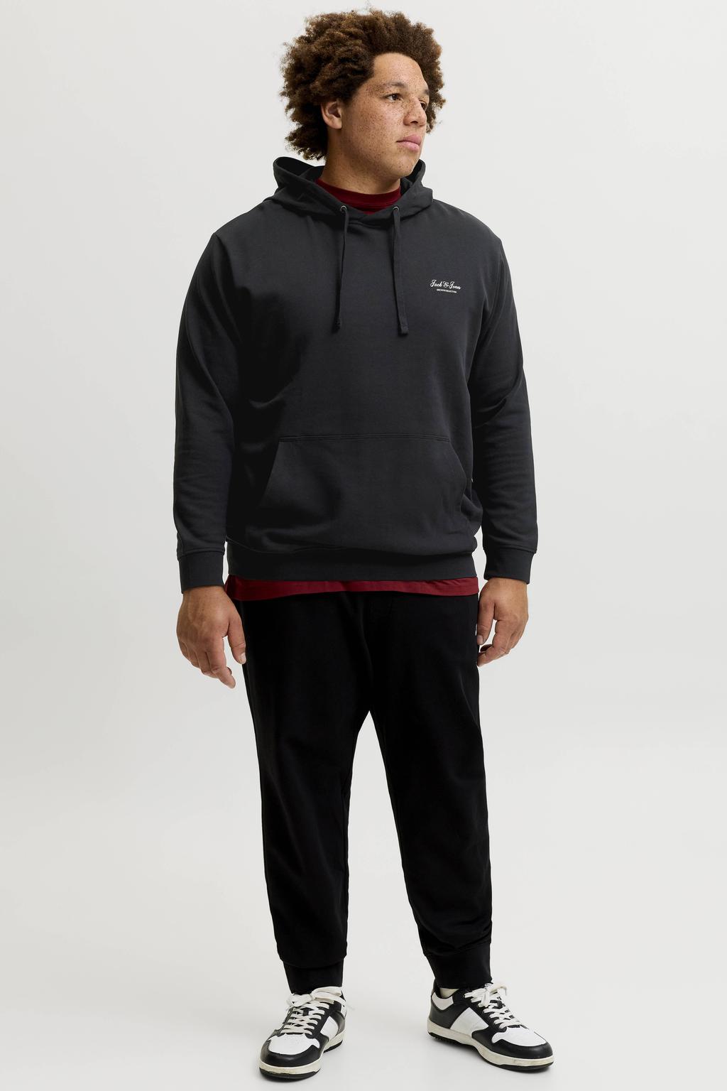 JACK & JONES PLUS SIZE regular fit hoodie - zwart