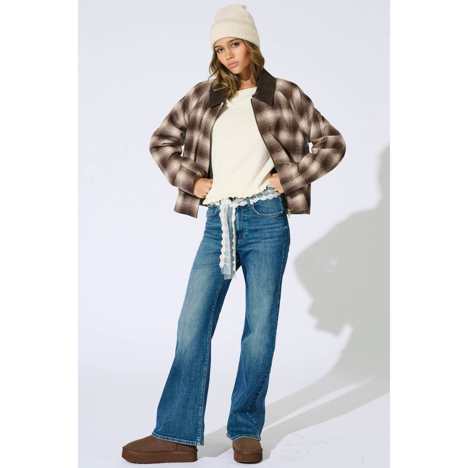 ONLY Onlregent Hw Flare Dnm Tai flared jeans dark blue denim