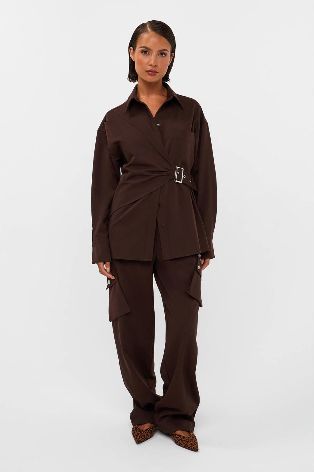 Studio AMAYA blouse - donkerbruin