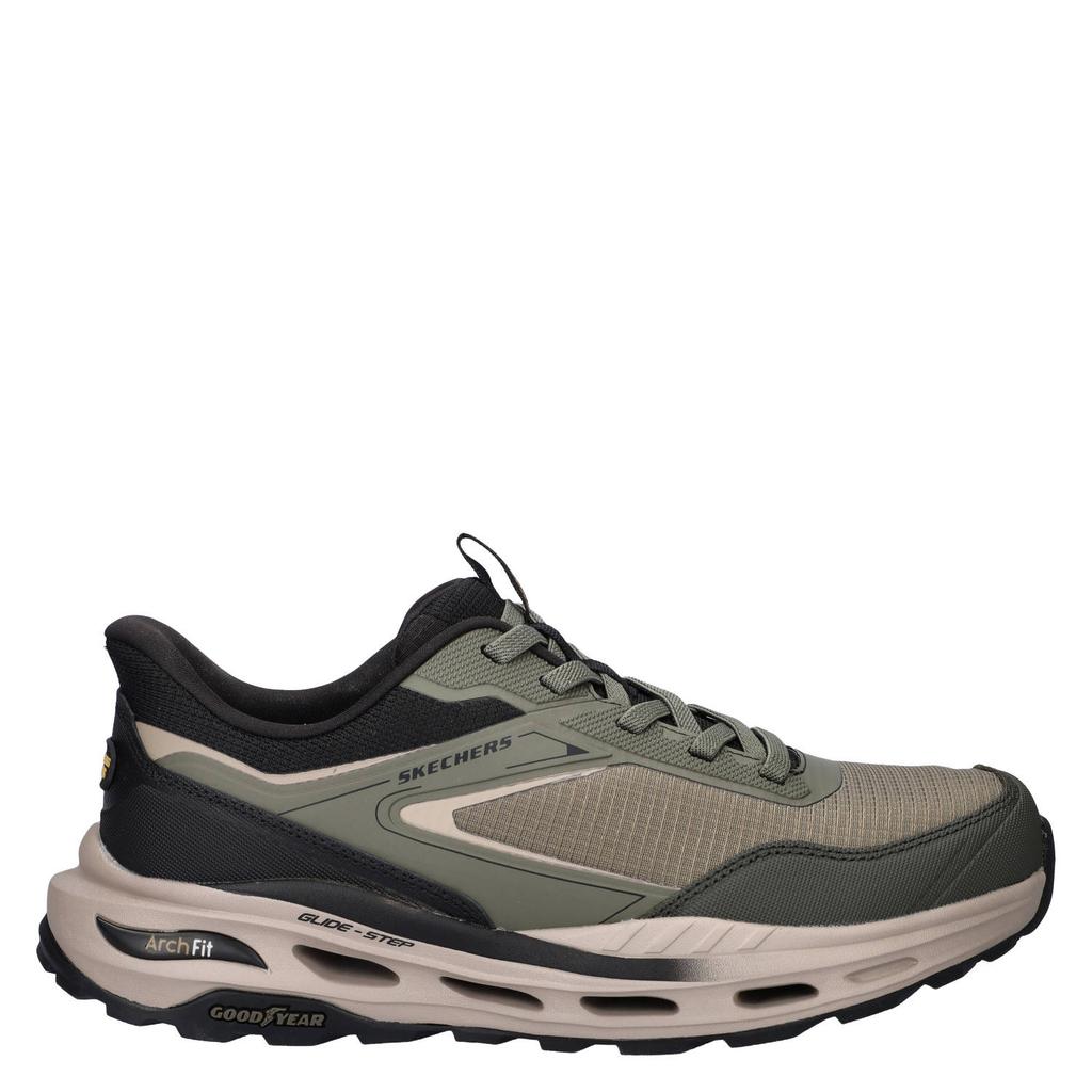 Kakikleurige heren Skechers Hands Free Slip-Ins Arch Fit Glide-Step Orvan Talon sneakers - met veters