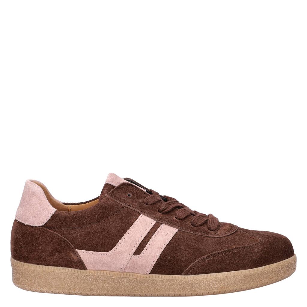 Bruin en lichtroze dames Gabor sneakers - van suède met veters