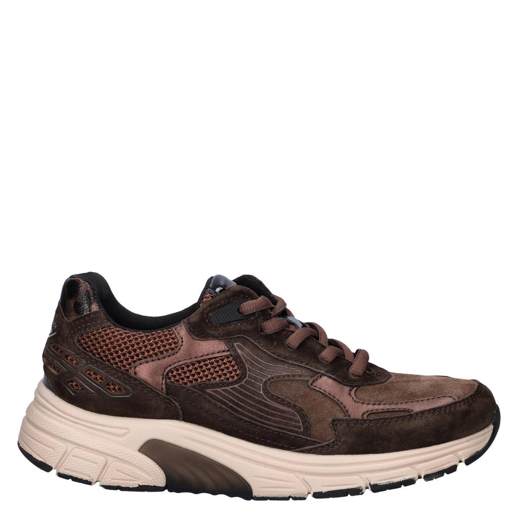 Bruine dames Gabor Rollingsoft chunky leren sneakers - met veters