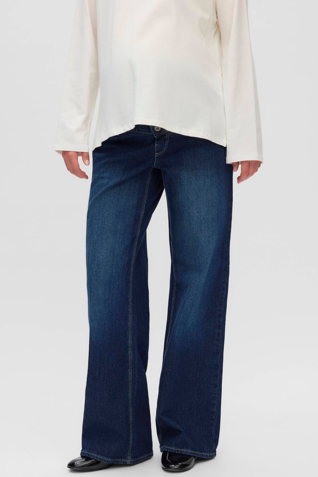 MAMALICIOUS MLMALAGA zwangerschaps wide leg jeans - donkerblauw