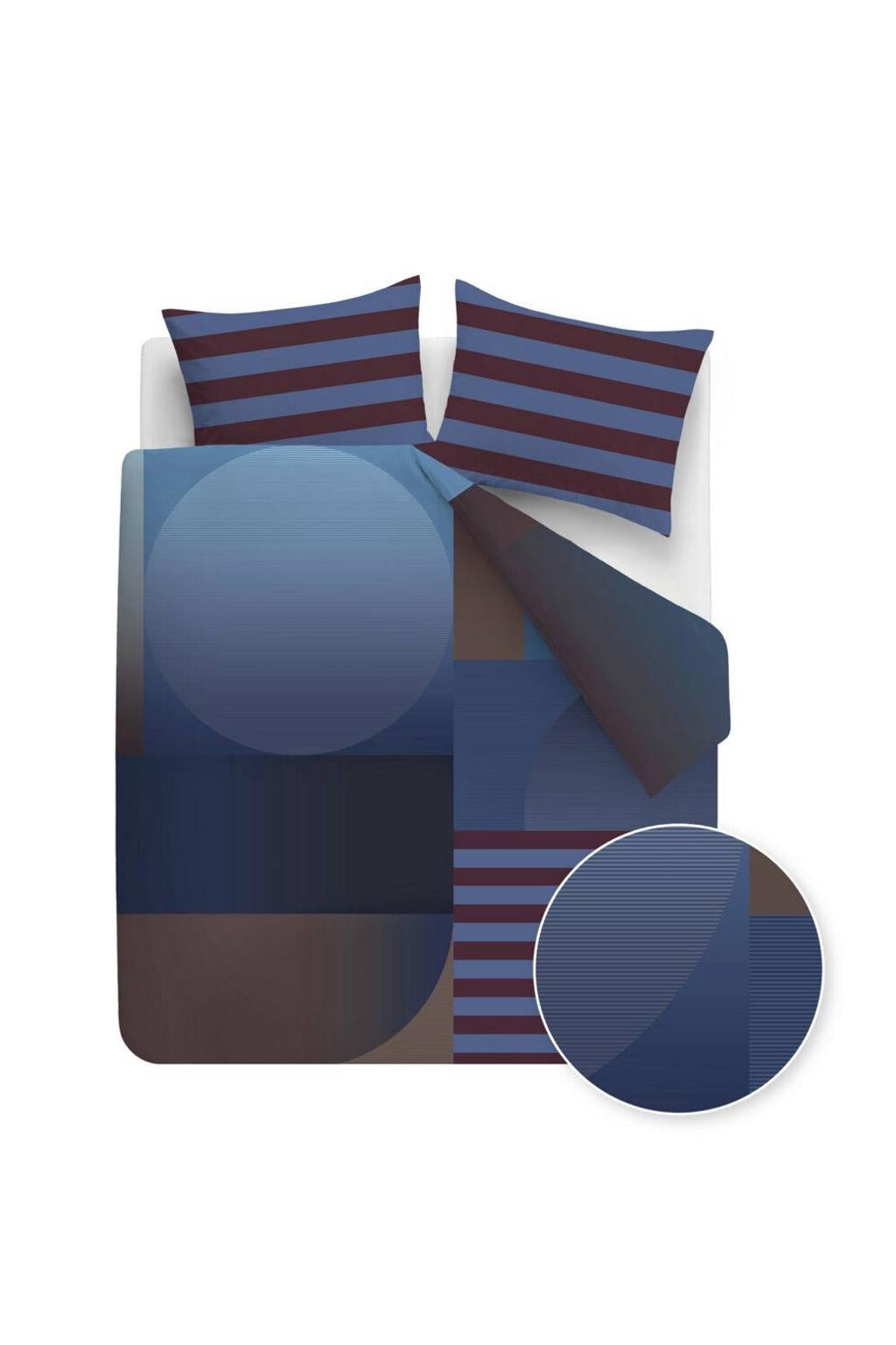 Beddinghouse Dutch Design katoen-satijnen grafische lits-jumeaux dekbedovertrek 240x220 cm - blauw