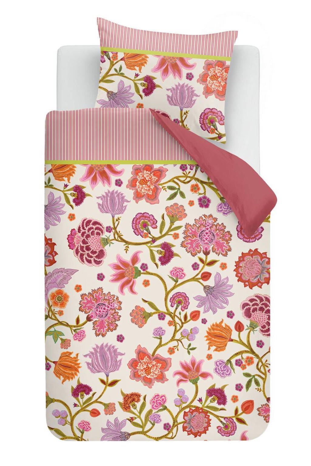 Oilily katoen-satijnen gebloemd 1-persoons dekbedovertrek 140x220 cm - multi