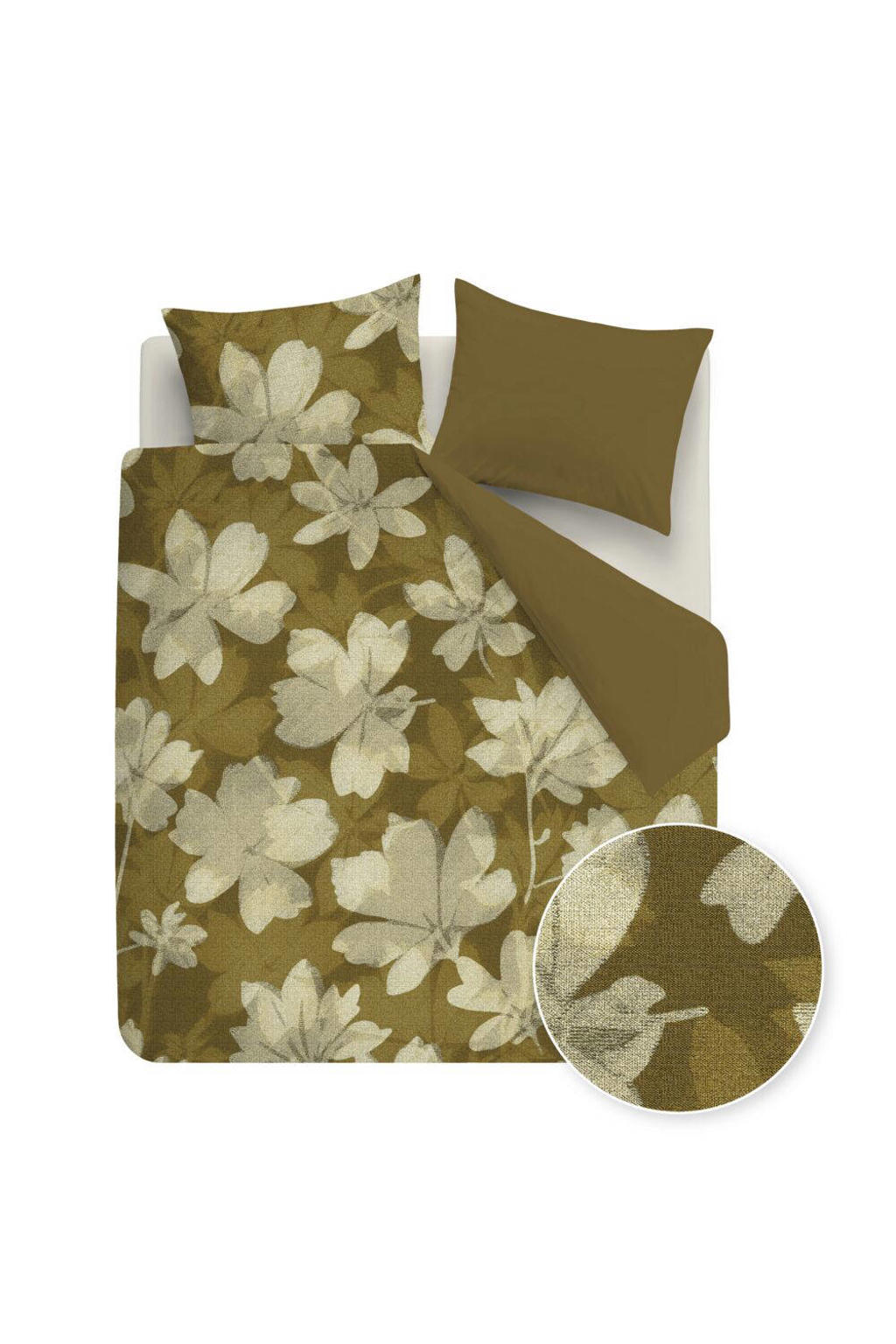 Beddinghouse velours gebloemd lits-jumeaux dekbedovertrek 240x220 cm - goud