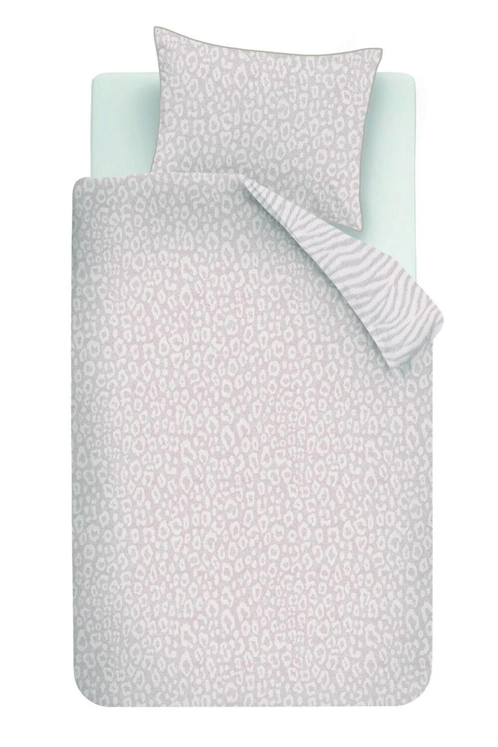 Riviera Maison katoenen grafische 1-persoons dekbedovertrek 140x220 cm - zand