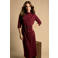 Freebird midi jurk met ceintuur - donkerrood
