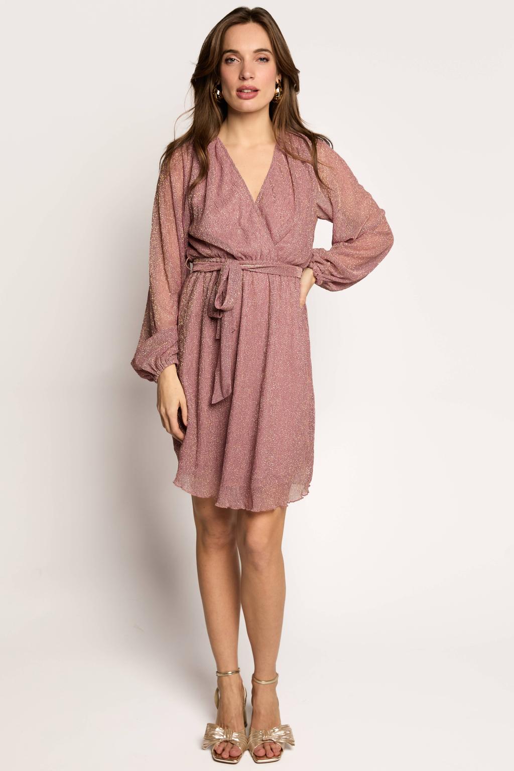 Freebird mini jurk met glitters - roze