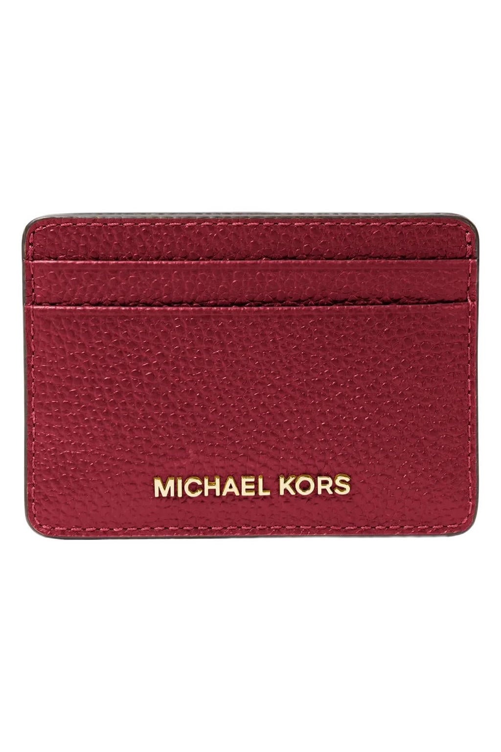 Michael Kors leren pasjeshouder Jet Set donkerrood