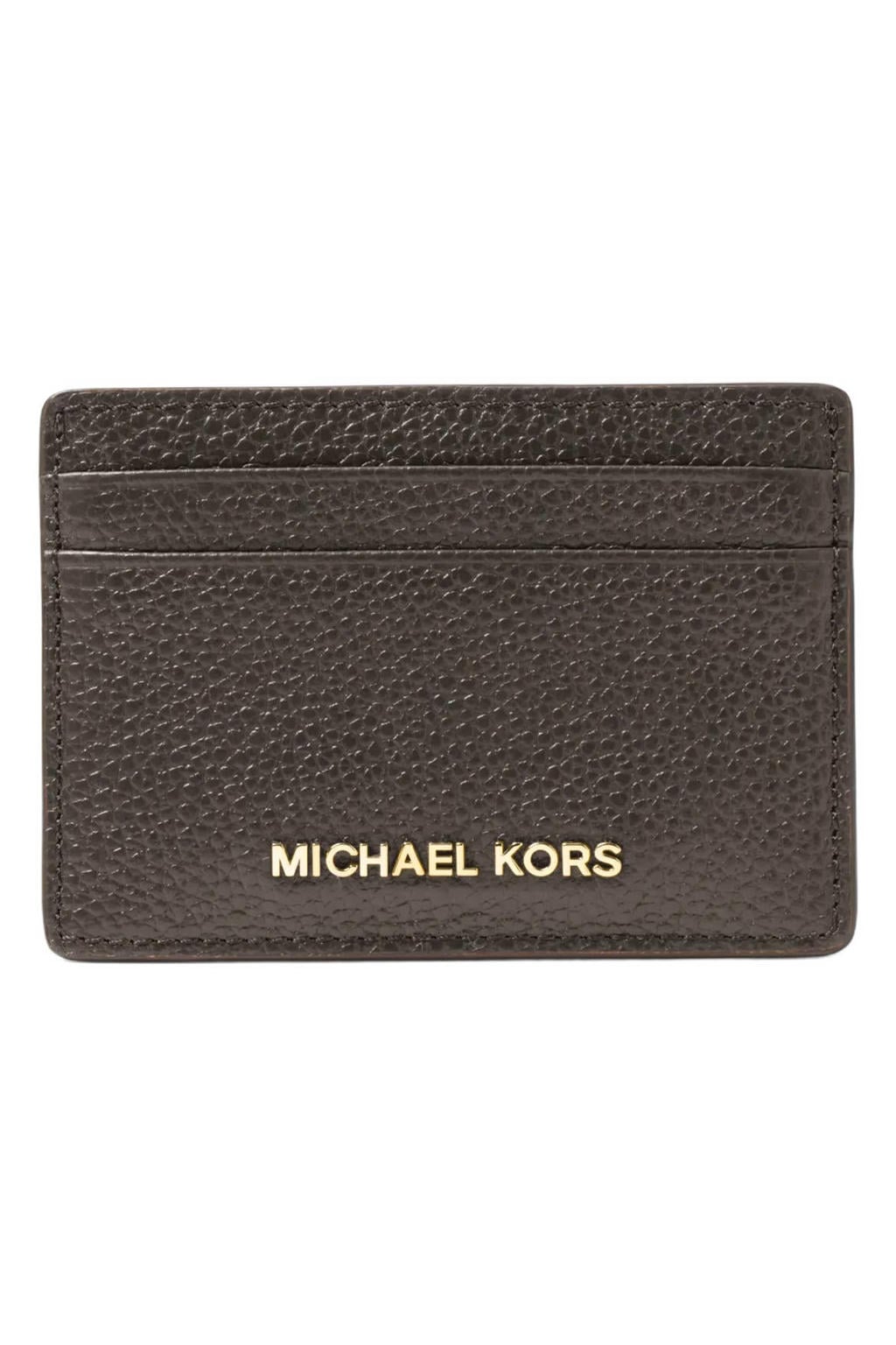 Michael Kors leren pasjeshouder Jet Set donkerbruin