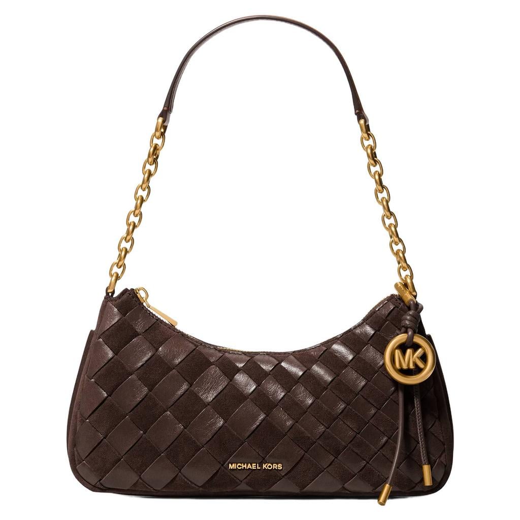 Michael Kors suède schoudertas Nolita donkerbruin