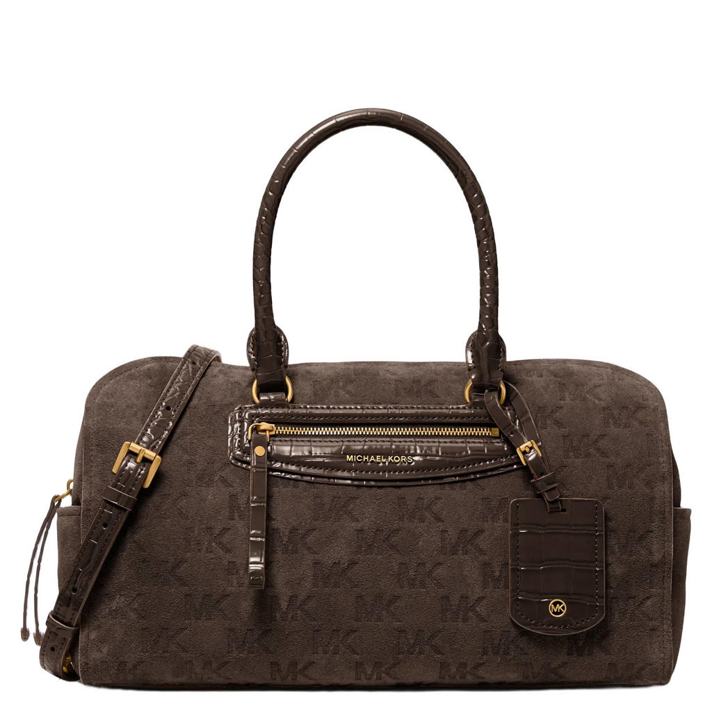 Michael Kors suède handtas Jet Set donkerbruin