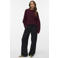 VERO MODA oversized gebreide trui met wol - donkerrood