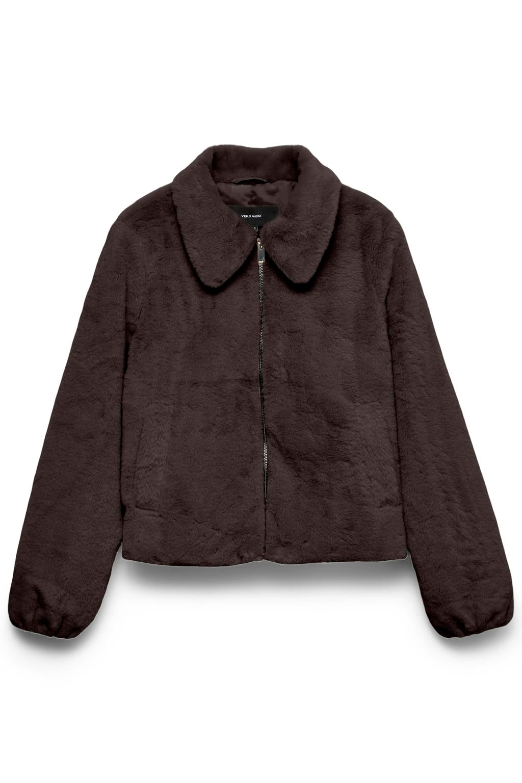 VERO MODA faux fur jas - donkerbruin