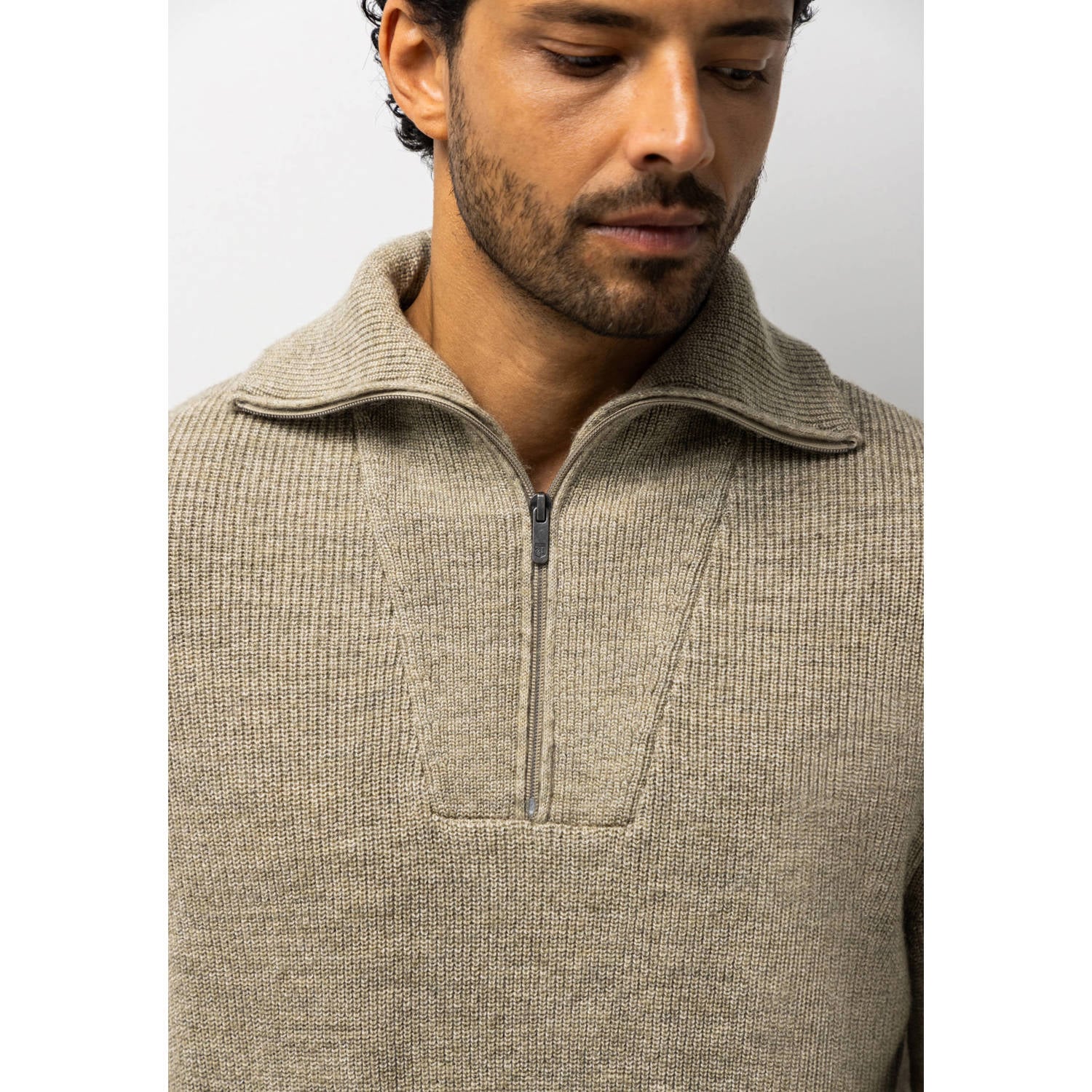 State of Art regular fit gebreide trui mole grijs mango