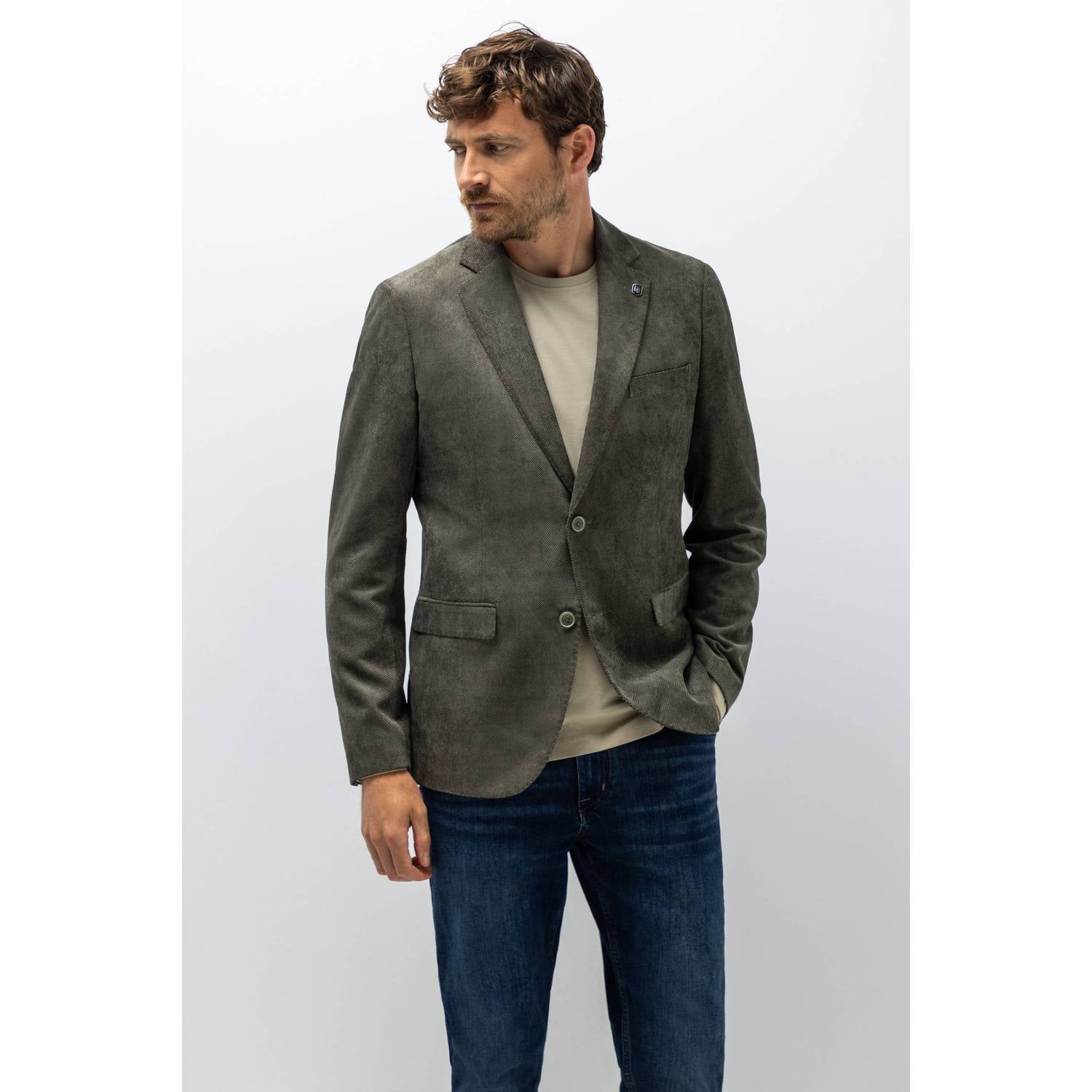 State of Art regular fit colbert mosgroen