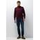 State of Art regular fit kabeltrui met kabels en wol - aubergine plain