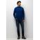 State of Art wollen regular fit kabeltrui met kabels - blauw