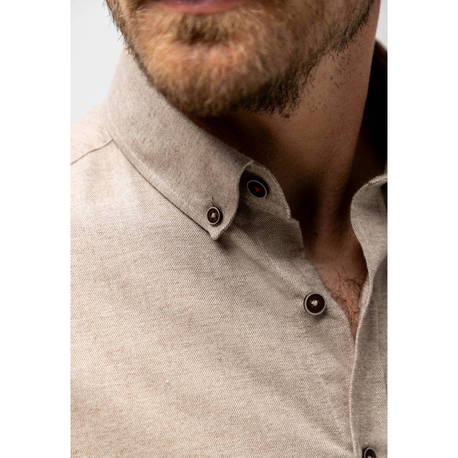 State of Art regular fit twill overhemd met melée mole grey white