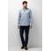 State of Art regular fit twill casual overhemd met melée - grey blue/white