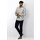 State of Art regular fit overhemd met print - grijsblauw/wit
