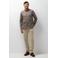 State of Art regular fit casual twill gemêleerd overhemd - dark brown/white