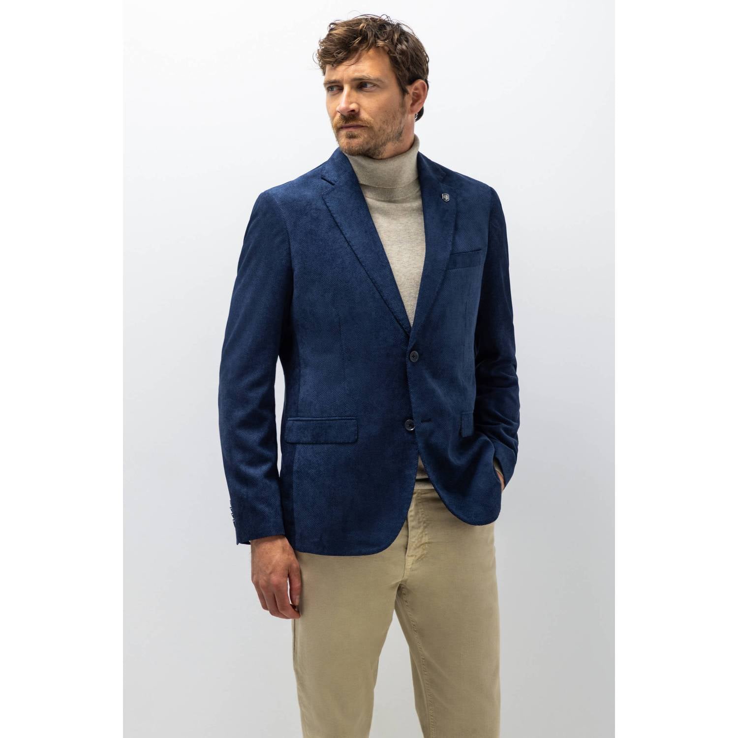 State of Art regular fit colbert donkerblauw