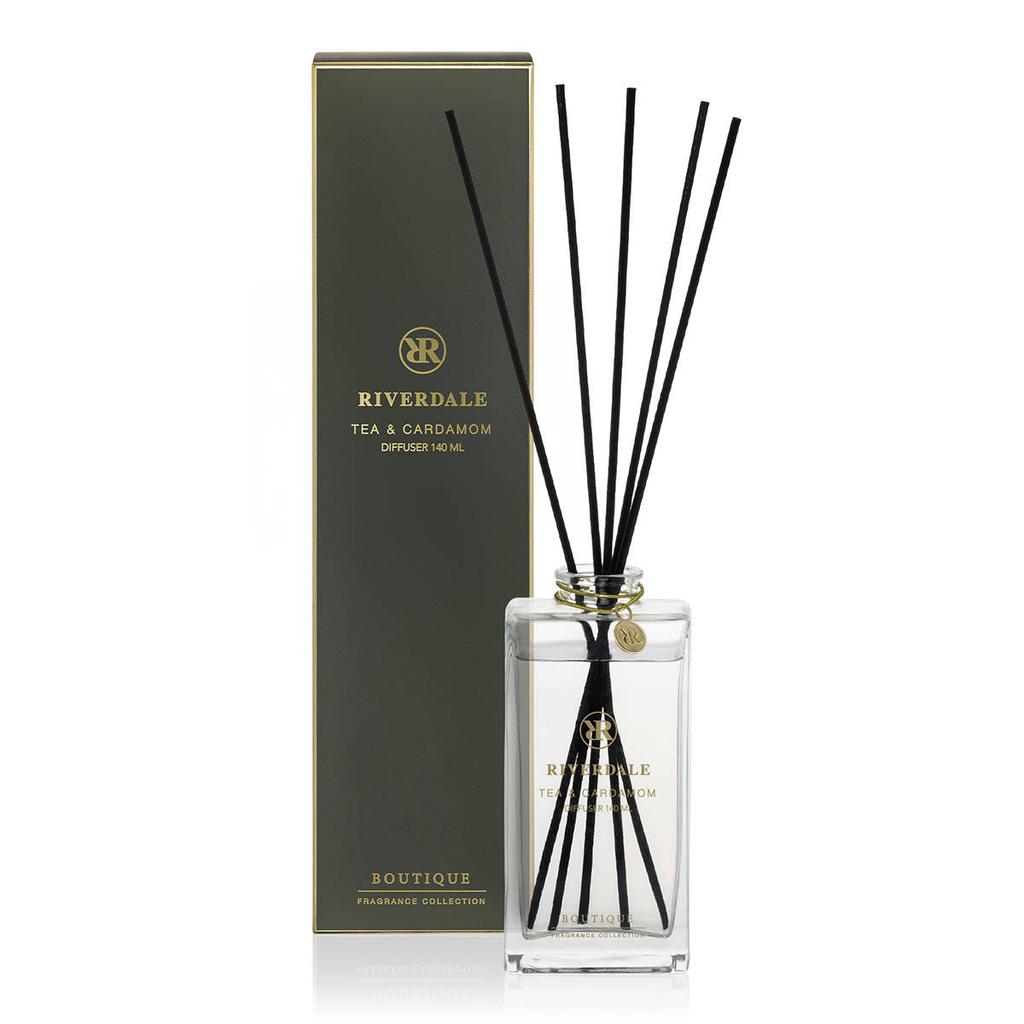 Riverdale geurstokjes Boutique - Tea & Cardamom groen - 140 ml