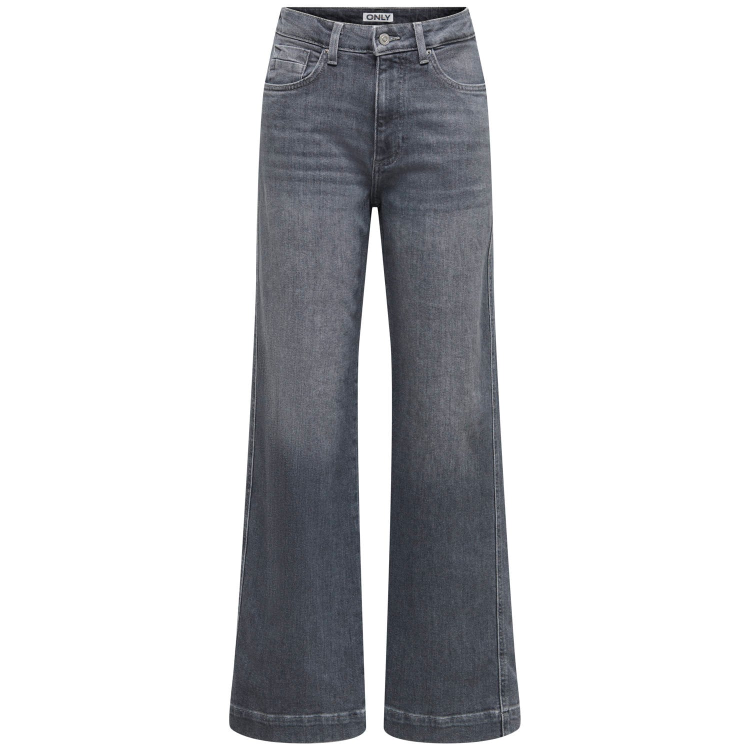 ONLY Onlally Hw Wide Leg Dnm Box wide leg jeans grijs