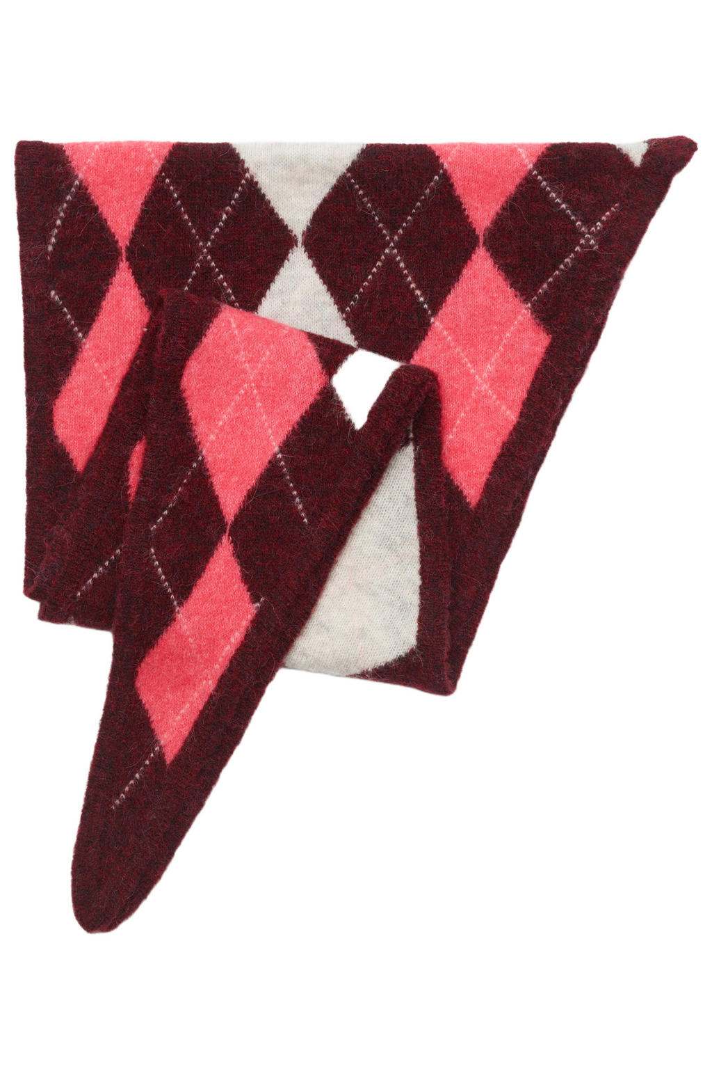 CKS geruite triangle scarf Grandana donkerrood